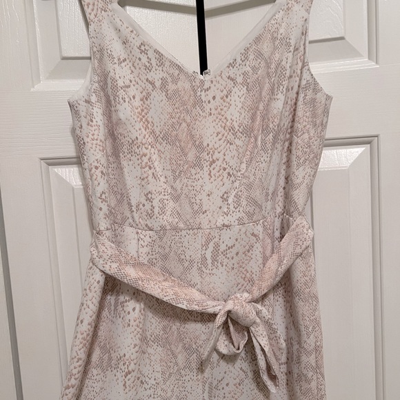 LOFT White Pink Snake Print Jumpsuit (6) - Picture 4 of 7